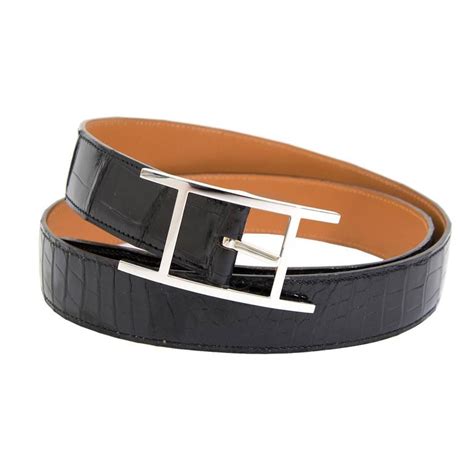 hermes black crocodile belt|hermes crocodile leather belt black.